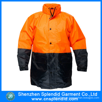 Custom Printing Logo Reflective Safety Industrial Rubber Raincoat